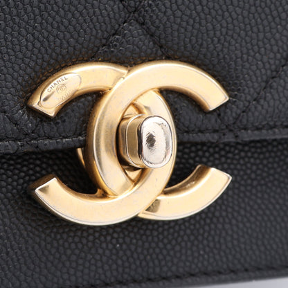 マトラッセ チェーンショルダーバッグ キャビアスキン ブラック ゴールド金具 シャネル バッグ CHANEL