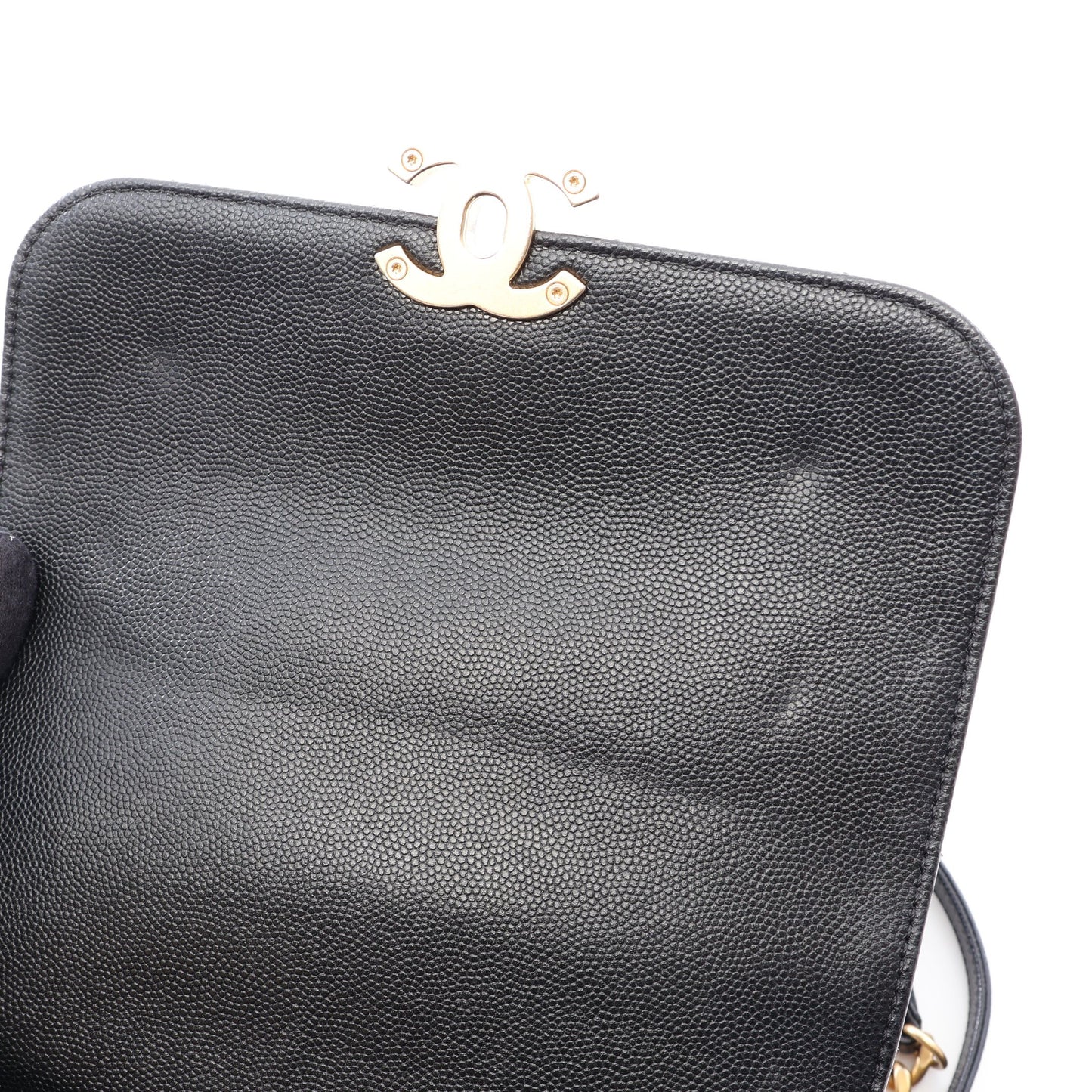 マトラッセ チェーンショルダーバッグ キャビアスキン ブラック ゴールド金具 シャネル バッグ CHANEL