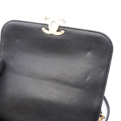 マトラッセ チェーンショルダーバッグ キャビアスキン ブラック ゴールド金具 シャネル バッグ CHANEL