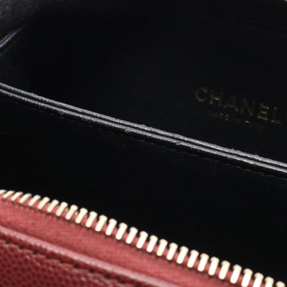 CCフィグリー スモール バニティバッグ 2WAY チェーンショルダーバッグ キャビアスキン ボルドー ブラック ゴールド金具 シャネル バッグ CHANEL