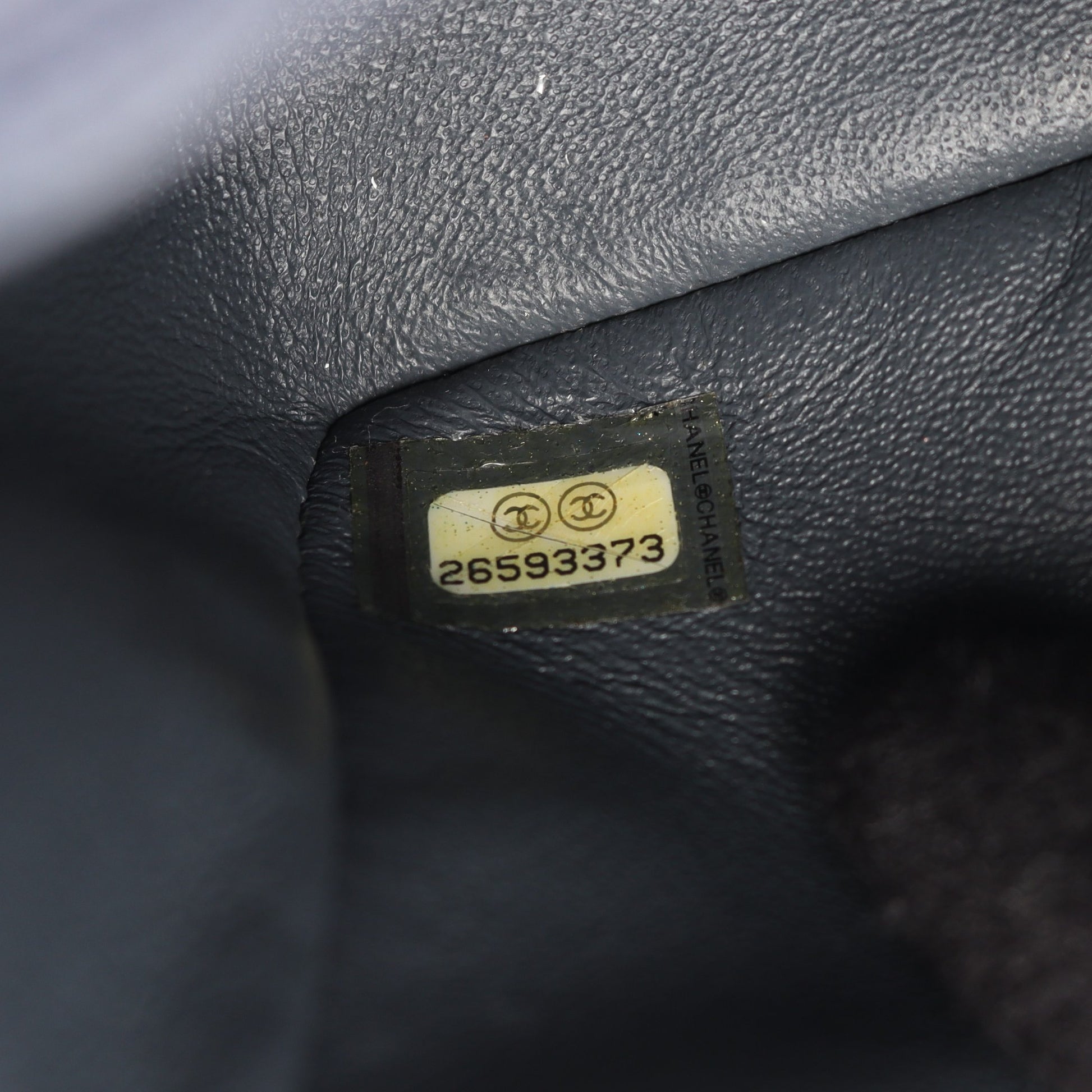 シェブロン Vステッチ ミニ 20 チェーンショルダーバッグ レザー ブルーグレー ゴールド金具 シャネル バッグ CHANEL