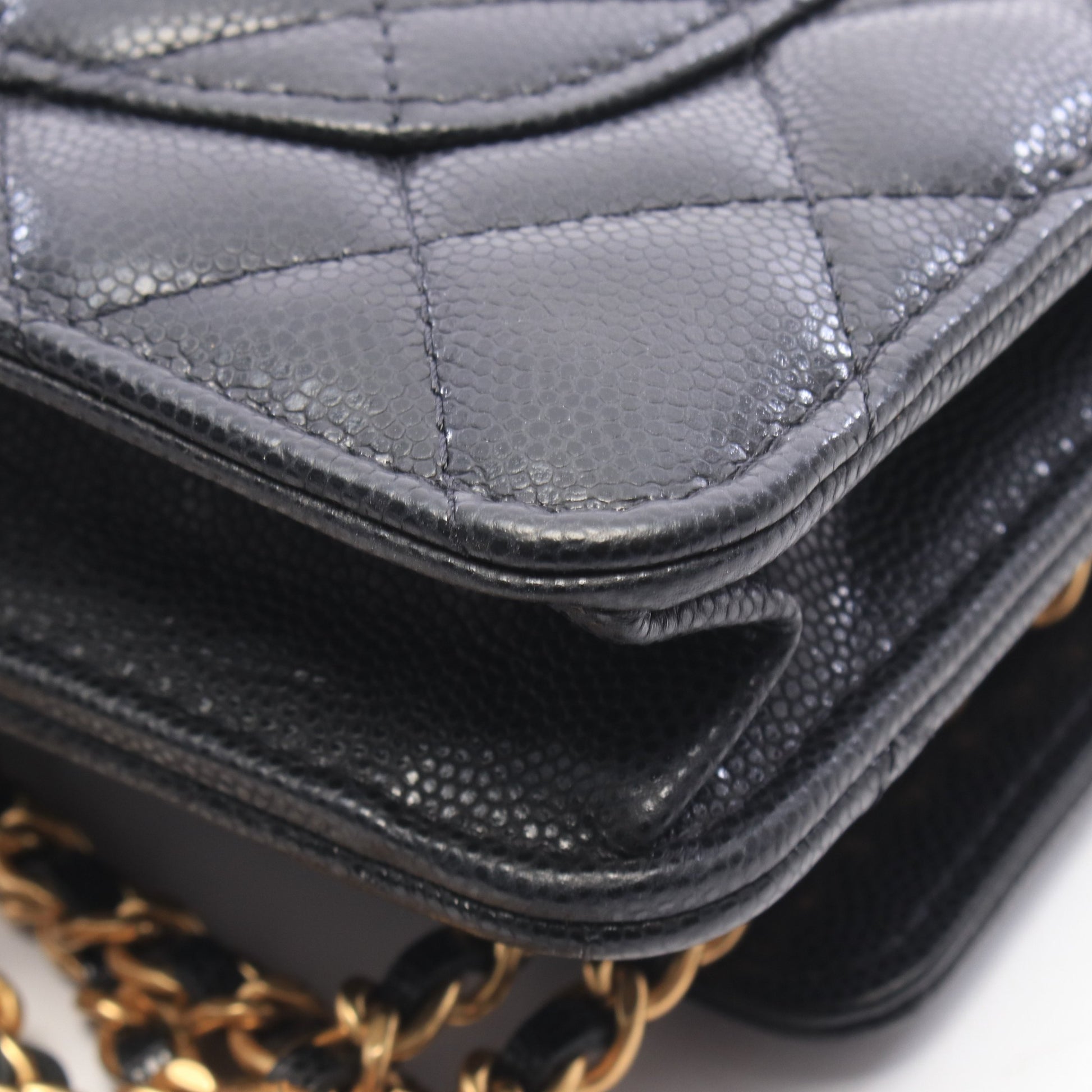 マトラッセ チェーンウォレット キャビアスキン ブラック ゴールド金具 シャネル バッグ CHANEL