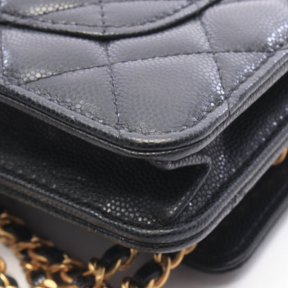 マトラッセ チェーンウォレット キャビアスキン ブラック ゴールド金具 シャネル バッグ CHANEL