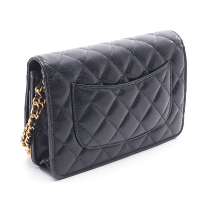 マトラッセ チェーンウォレット キャビアスキン ブラック ゴールド金具 シャネル バッグ CHANEL