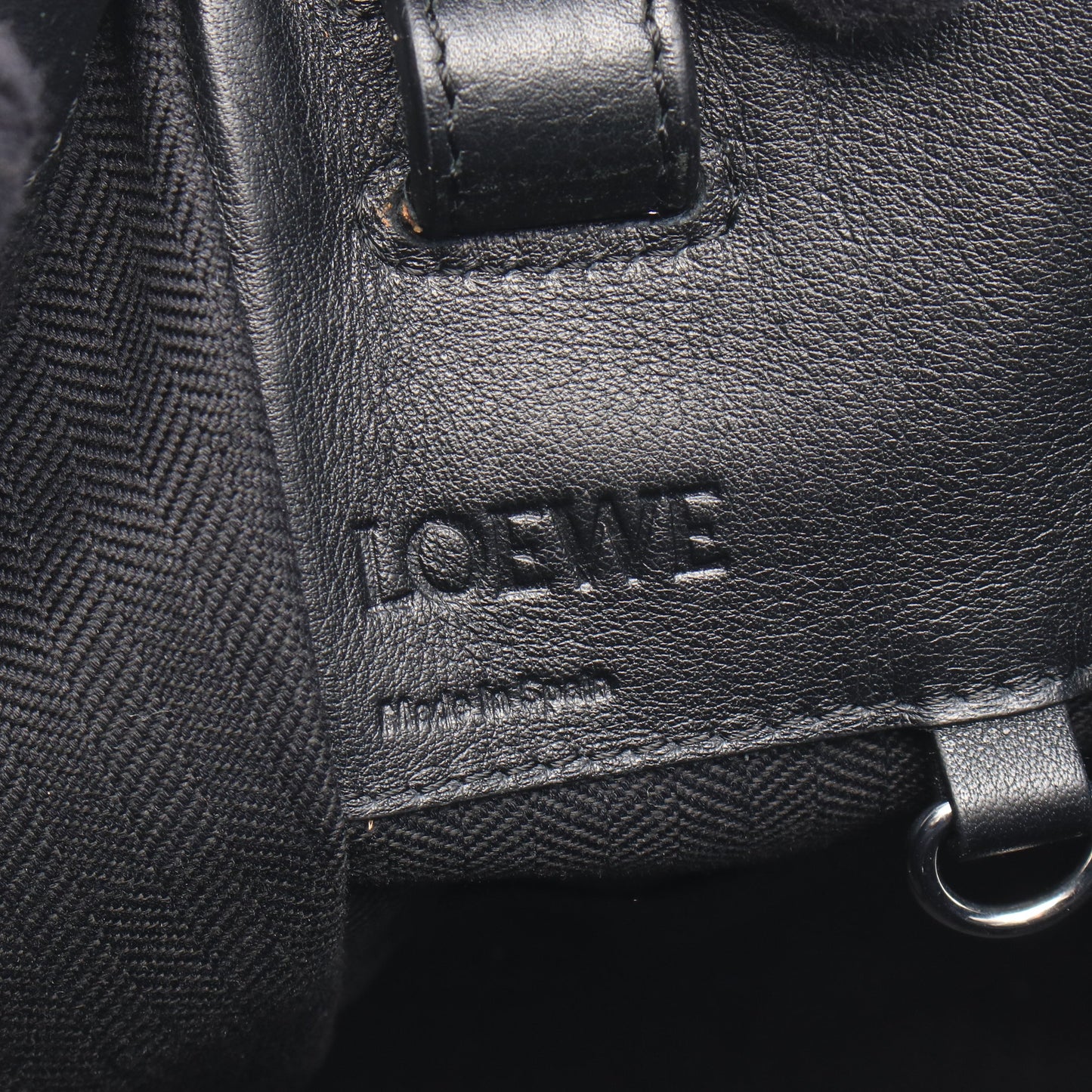 ハンモックバッグ スモール ハンドバッグ レザー ブラック ロエベ バッグ LOEWE