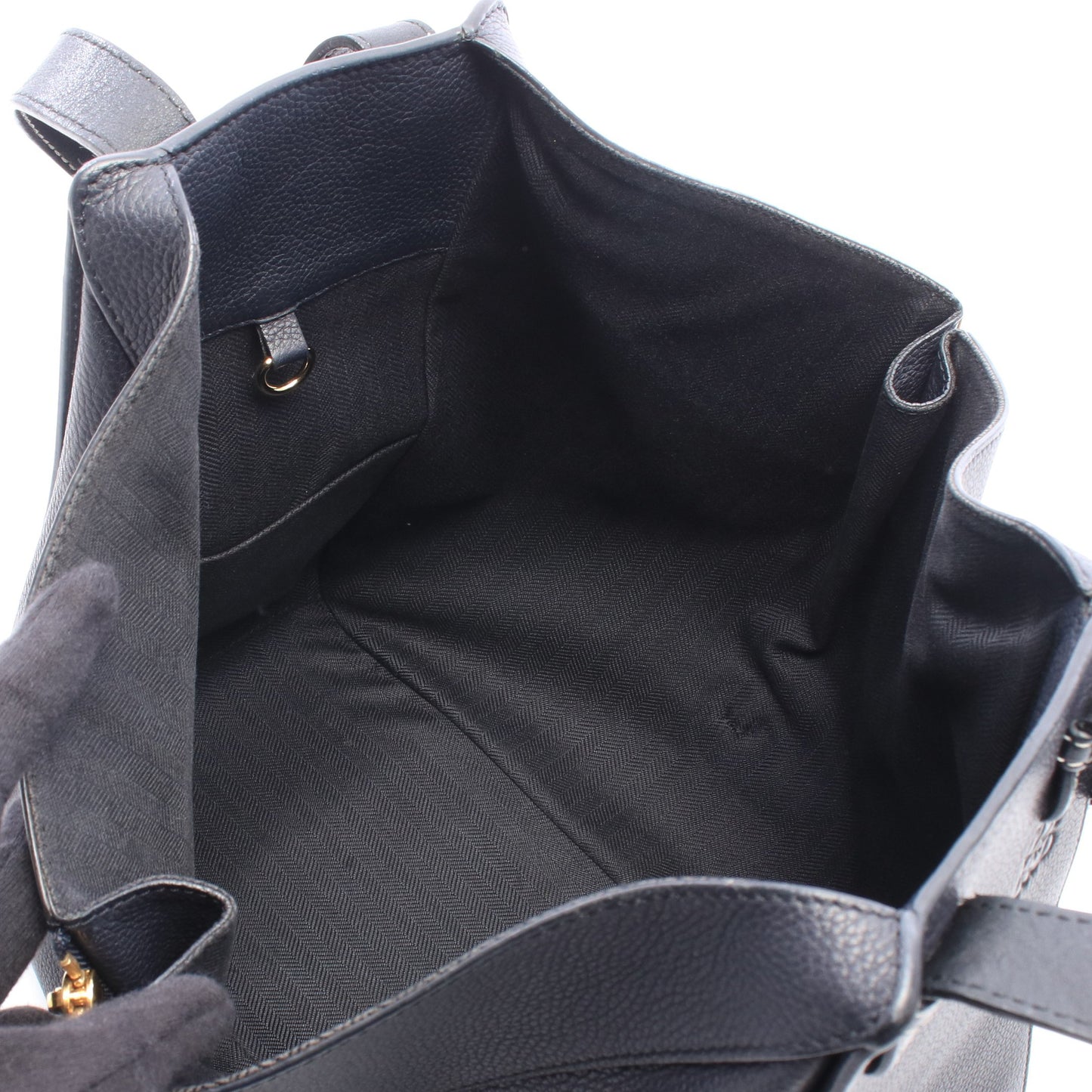 ハンモックバッグ ミディアム 2WAY ハンドバッグ レザー ブラック ロエベ バッグ LOEWE