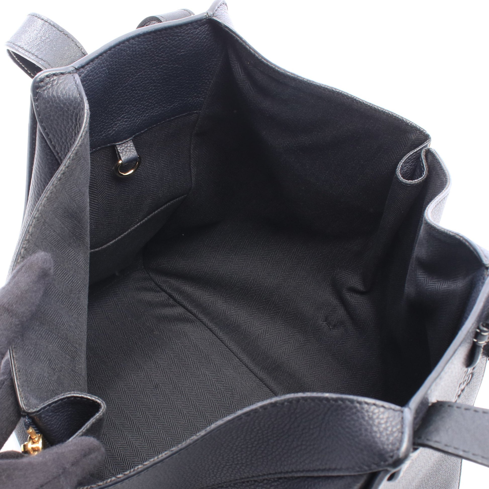 ハンモックバッグ ミディアム 2WAY ハンドバッグ レザー ブラック ロエベ バッグ LOEWE