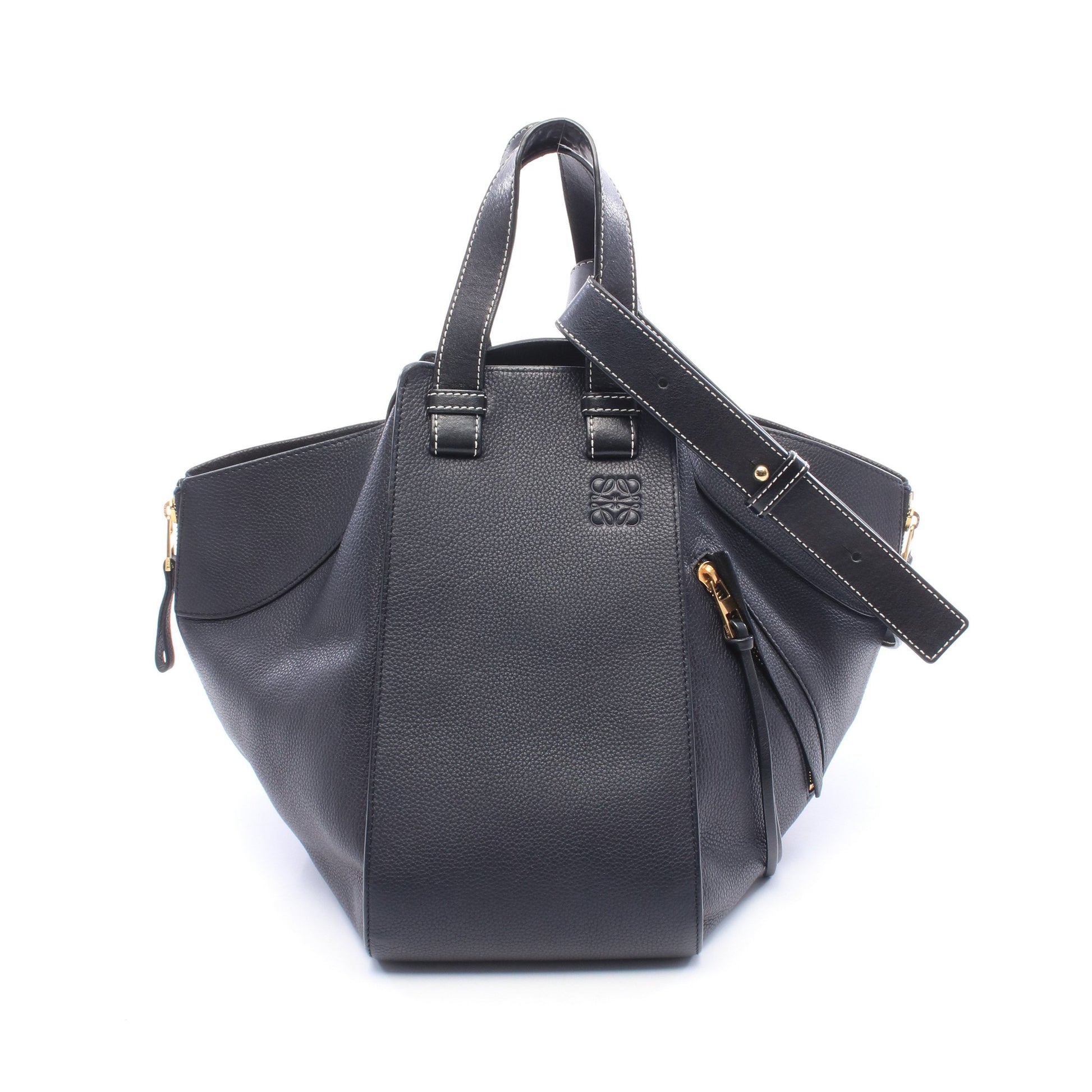 ハンモックバッグ ミディアム 2WAY ハンドバッグ レザー ブラック ロエベ バッグ LOEWE