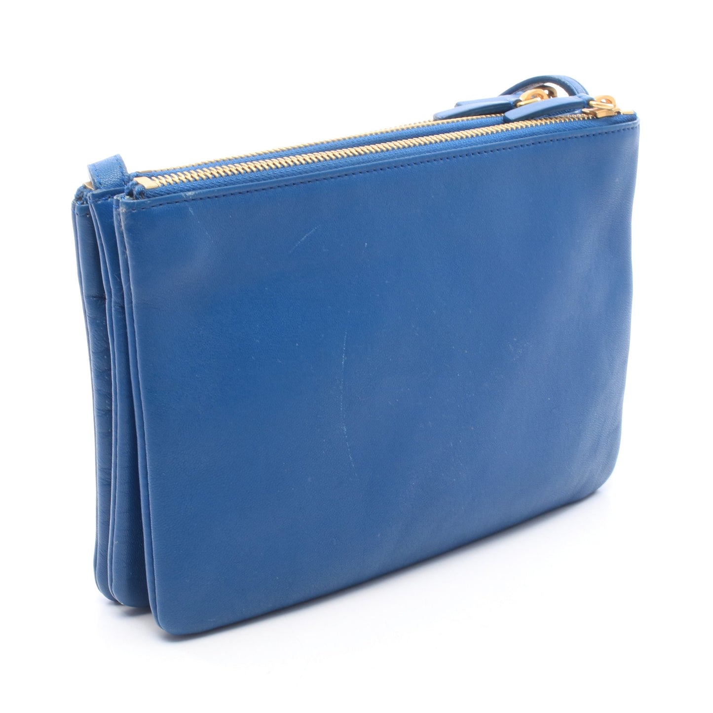 TRIO SMALL トリオ スモール ショルダーバッグ レザー ブルー セリーヌ バッグ CELINE