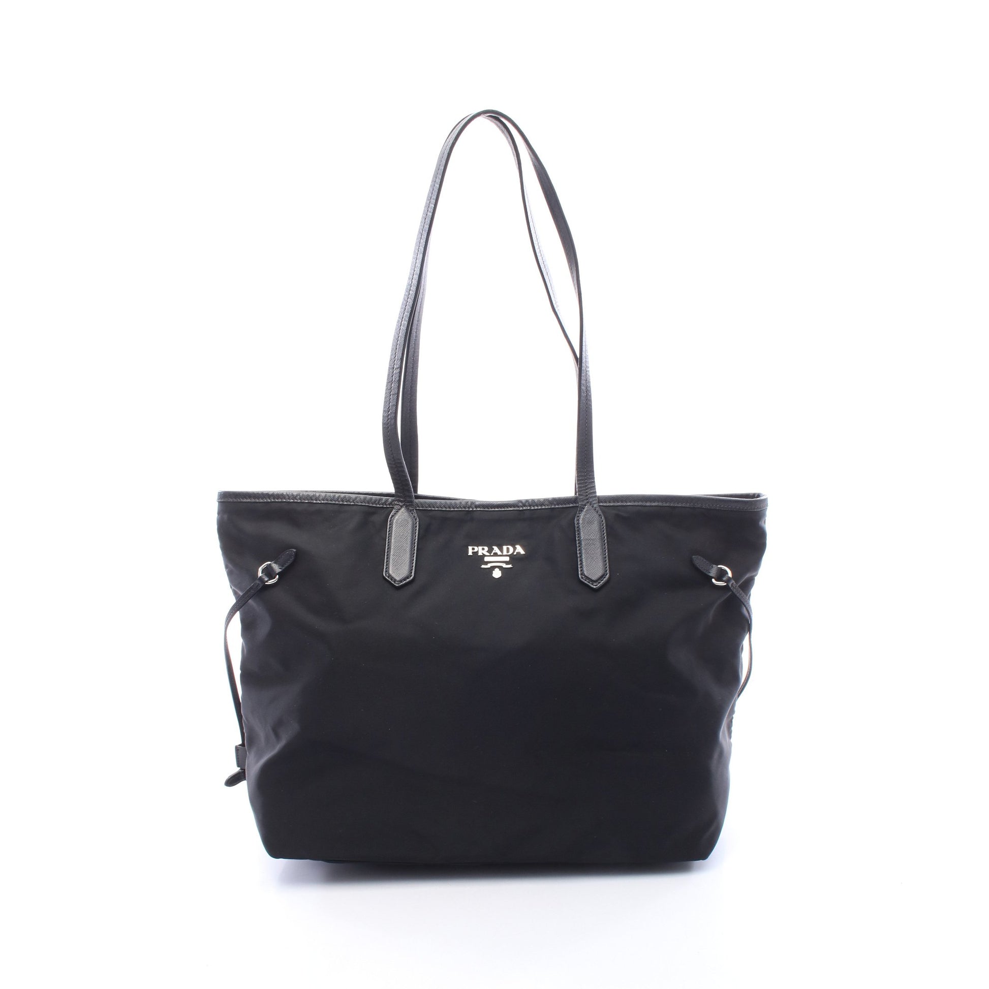 TESSUTO SAFFIANO ショルダーバッグ トートバッグ ナイロン レザー ブラック プラダ バッグ PRADA