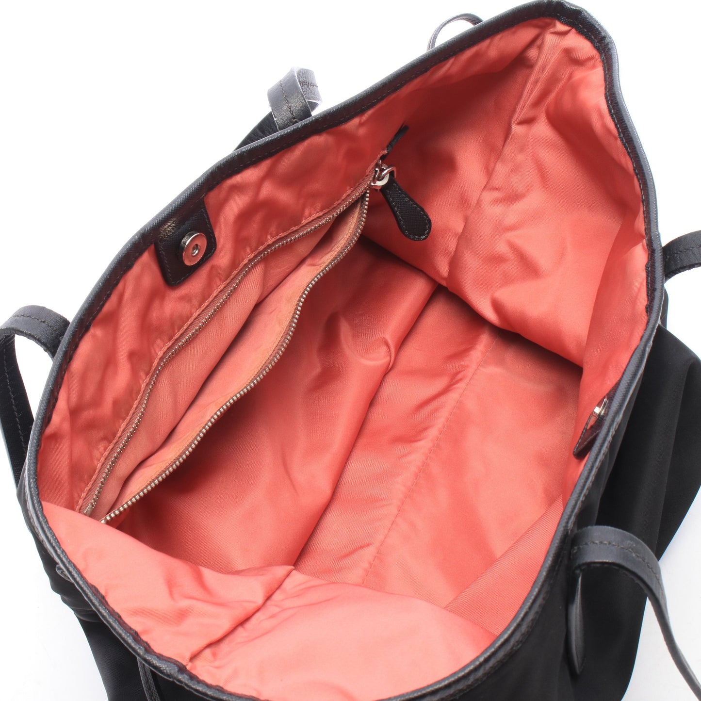 TESSUTO SAFFIANO ショルダーバッグ トートバッグ ナイロン レザー ブラック プラダ バッグ PRADA