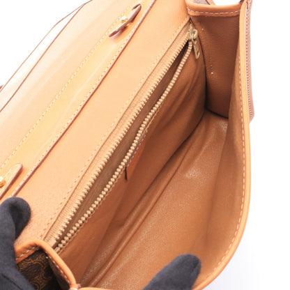 マカダム ショルダーバッグ PVC レザー ブラウン ダークブラウン セリーヌ バッグ CELINE