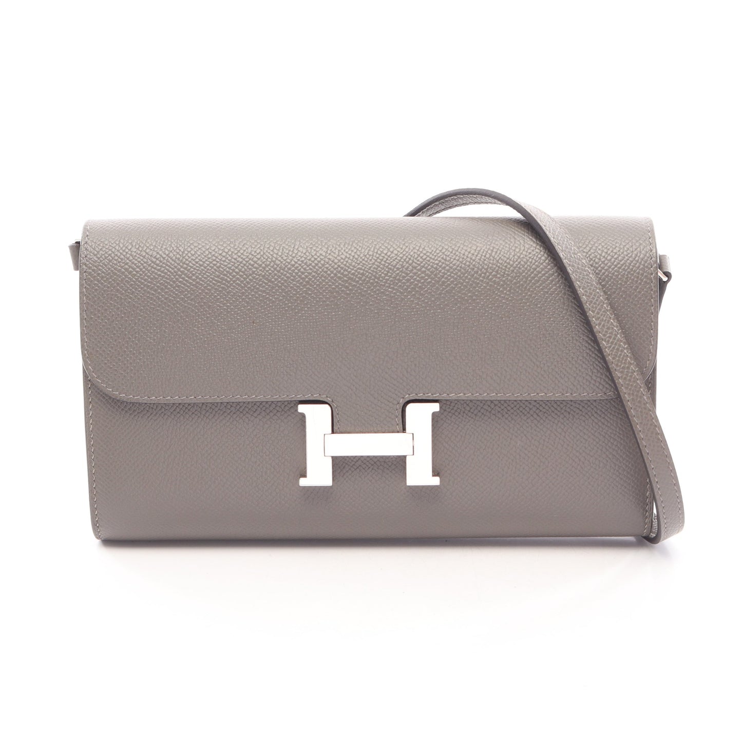 コンスタンス ロング トゥーゴー ショルダーウォレット ヴォーエプソン グレー シルバー金具 U刻印 エルメス バッグ HERMES