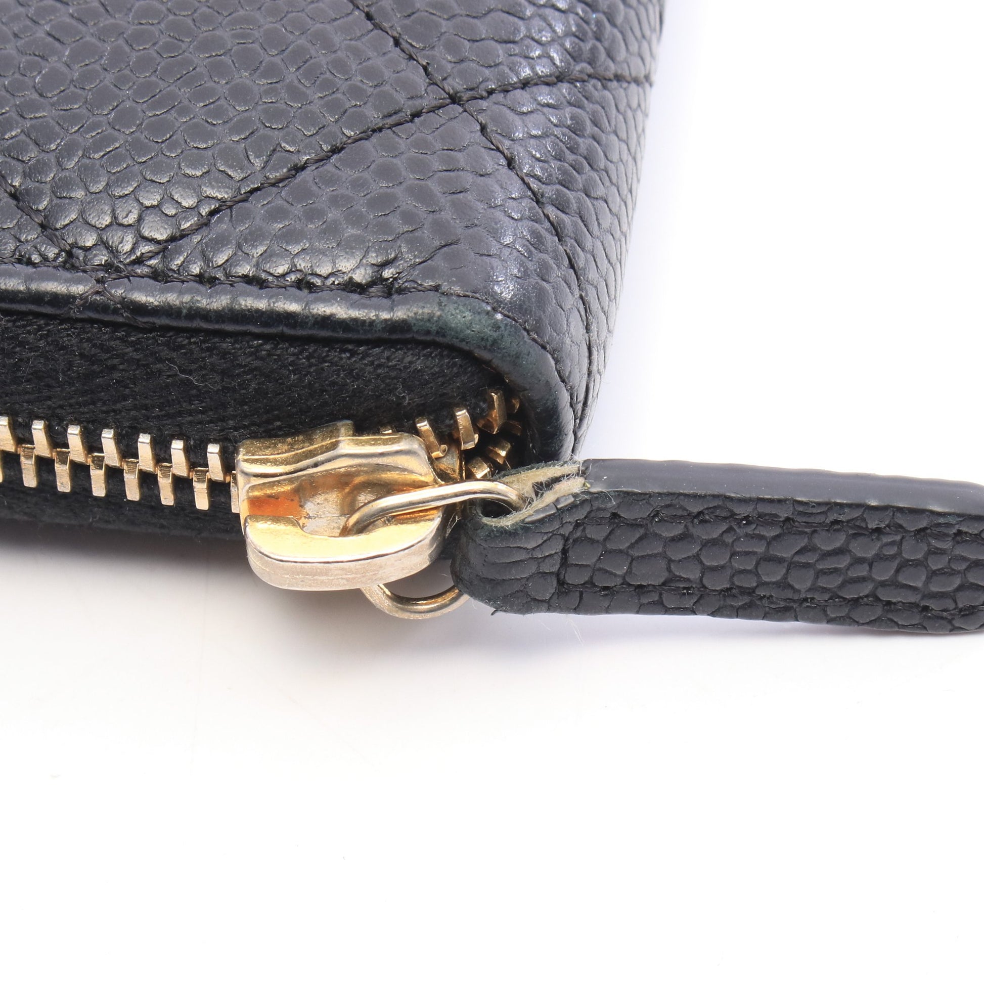 マトラッセ ラウンドファスナー長財布 キャビアスキン ブラック ゴールド金具 シャネル 財布・小物 CHANEL