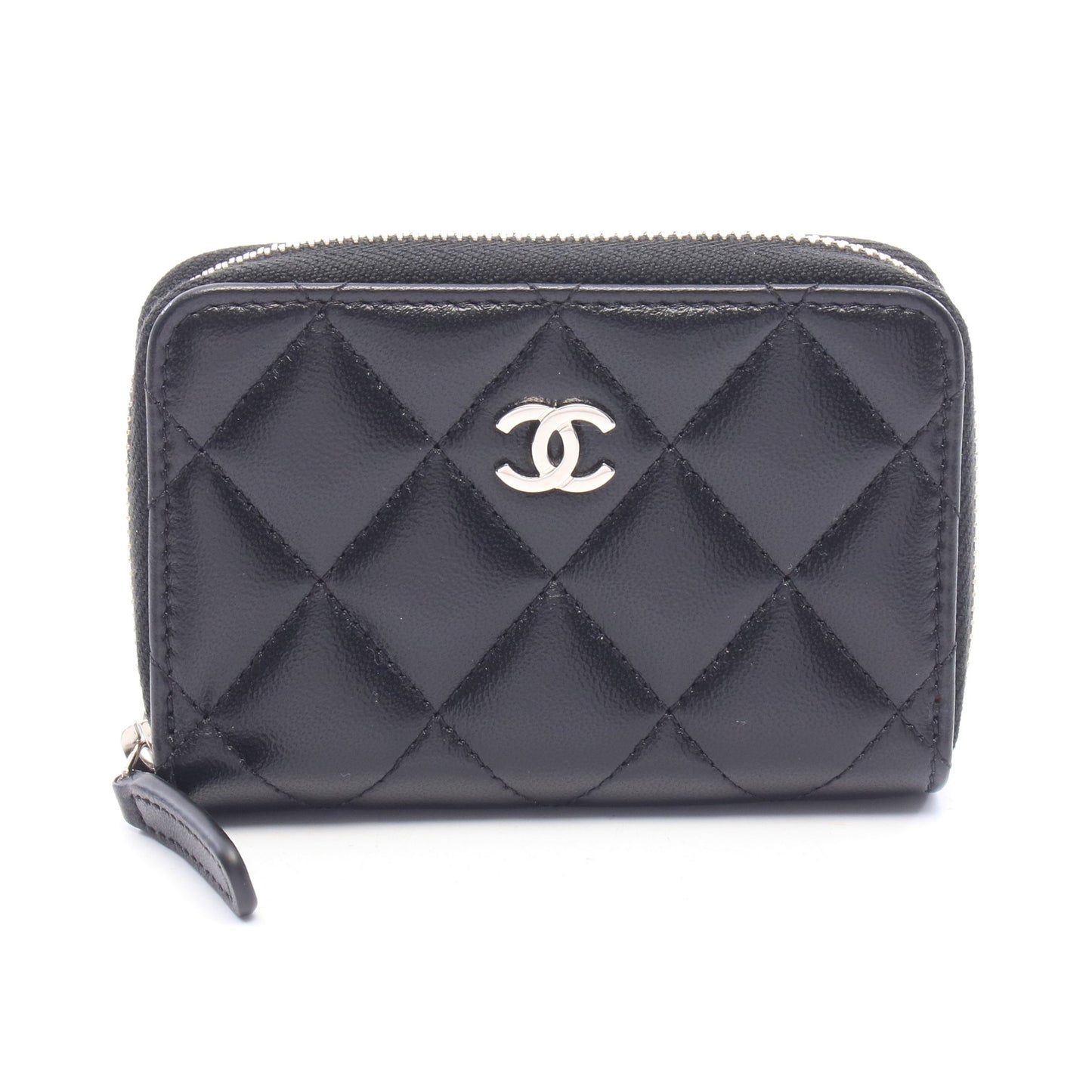 クラシック ジップ コインパース マトラッセ コインケース ラムスキン ブラック シルバー金具 シャネル 財布・小物 CHANEL