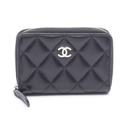 クラシック ジップ コインパース マトラッセ コインケース ラムスキン ブラック シルバー金具 シャネル 財布・小物 CHANEL
