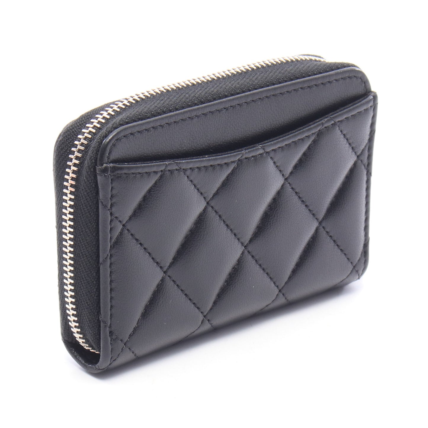 クラシック ジップ コインパース マトラッセ コインケース ラムスキン ブラック シルバー金具 シャネル 財布・小物 CHANEL