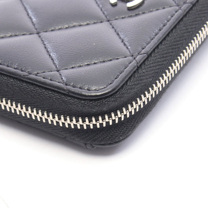 クラシック ジップ コインパース マトラッセ コインケース ラムスキン ブラック シルバー金具 シャネル 財布・小物 CHANEL