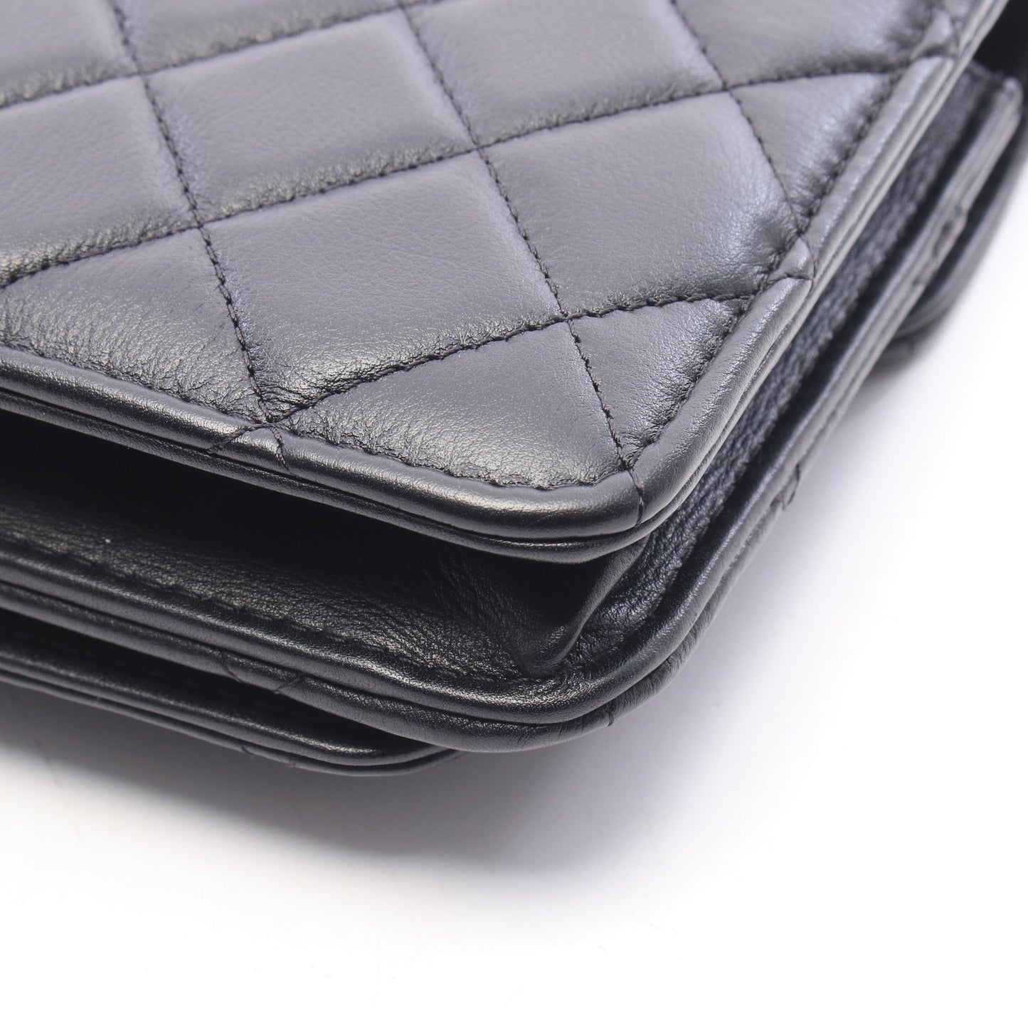 マトラッセ ロゴ チェーンウォレット ラムスキン ブラック ゴールド金具 シャネル バッグ CHANEL