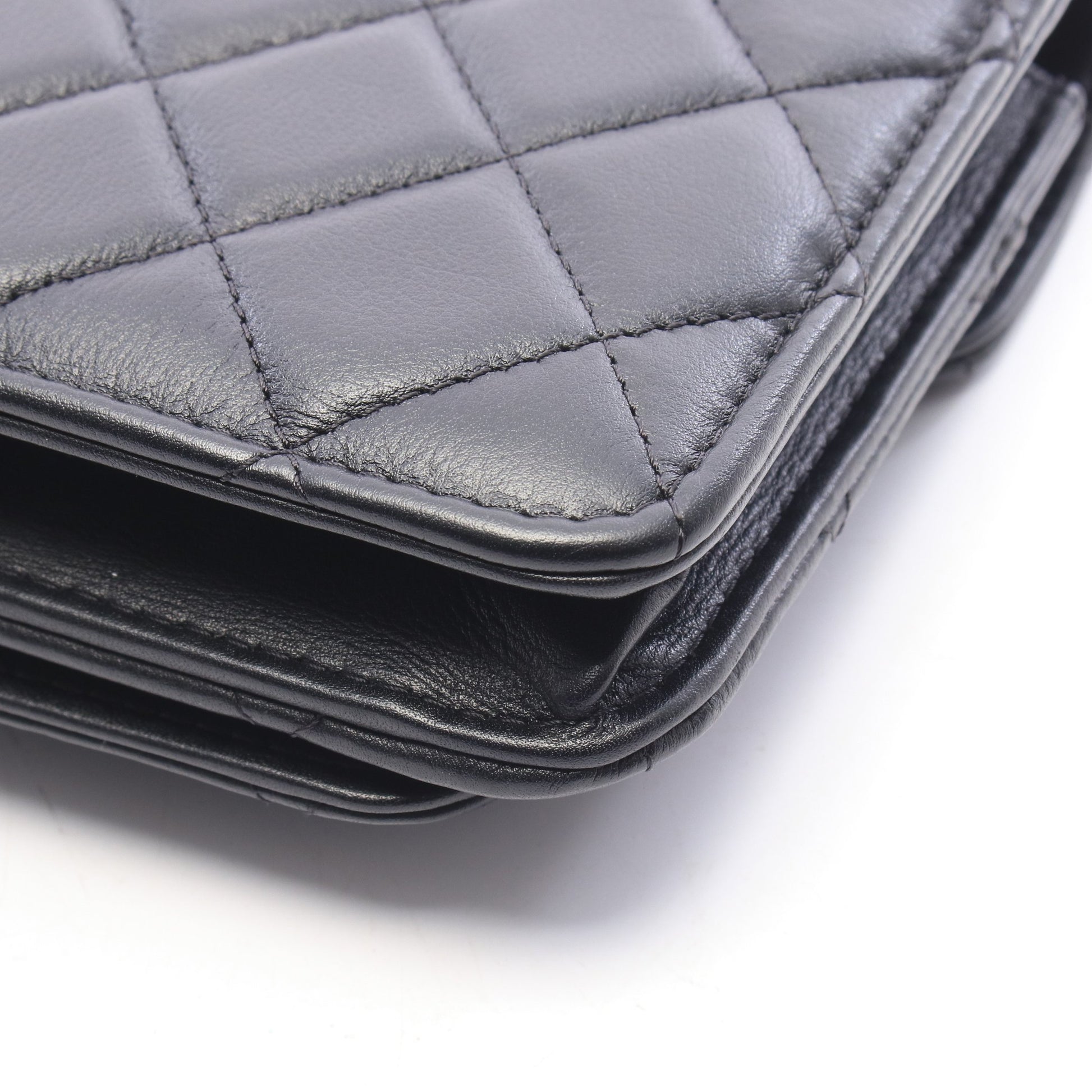 マトラッセ ロゴ チェーンウォレット ラムスキン ブラック ゴールド金具 シャネル バッグ CHANEL