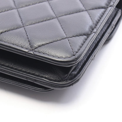 マトラッセ ロゴ チェーンウォレット ラムスキン ブラック ゴールド金具 シャネル バッグ CHANEL