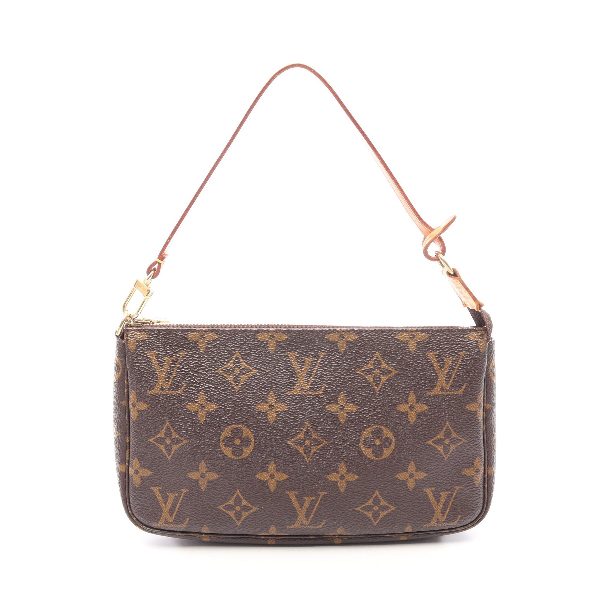 ポシェットアクセソワール モノグラム ハンドバッグ PVC レザー ブラウン ルイヴィトン バッグ LOUIS VUITTON