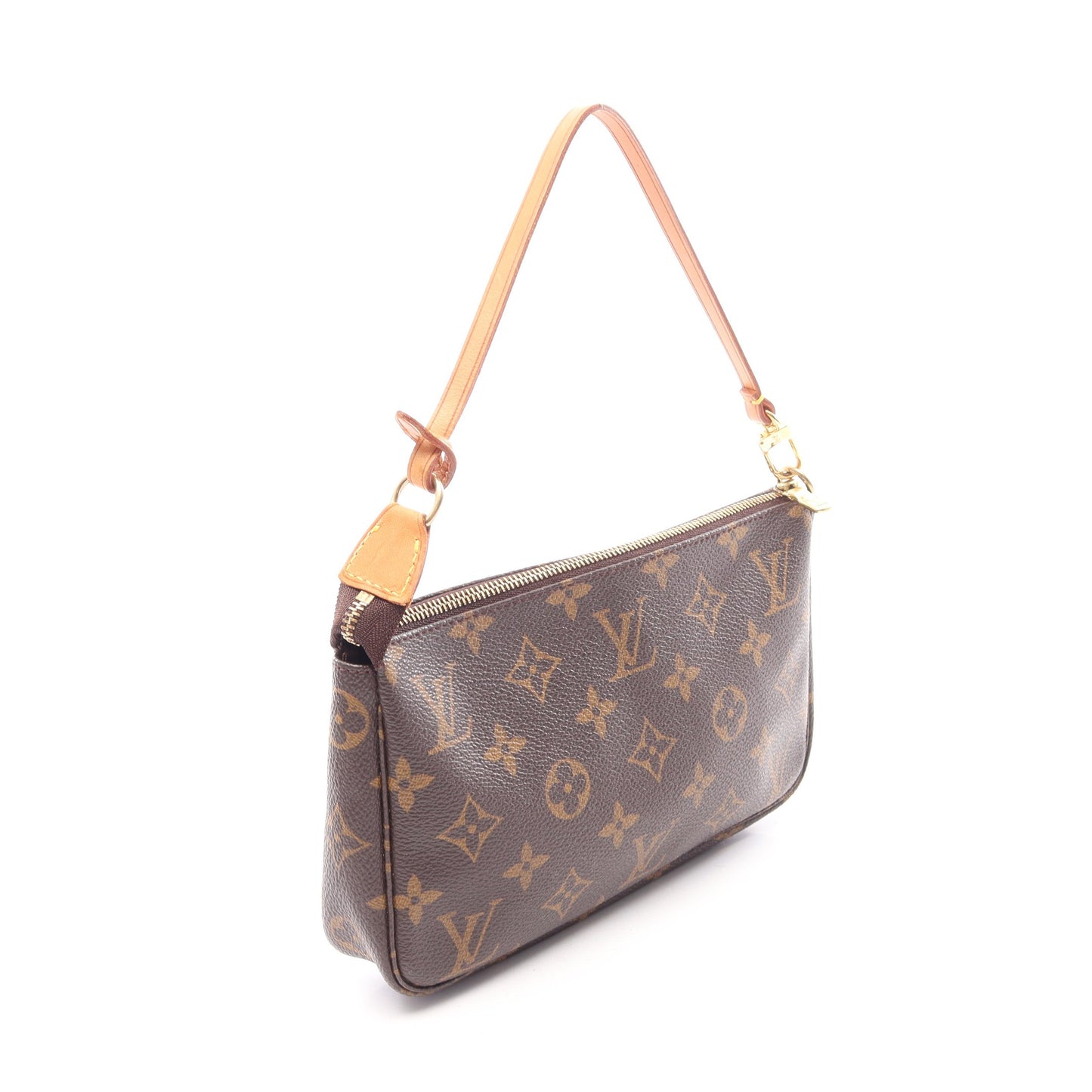 ポシェットアクセソワール モノグラム ハンドバッグ PVC レザー ブラウン ルイヴィトン バッグ LOUIS VUITTON