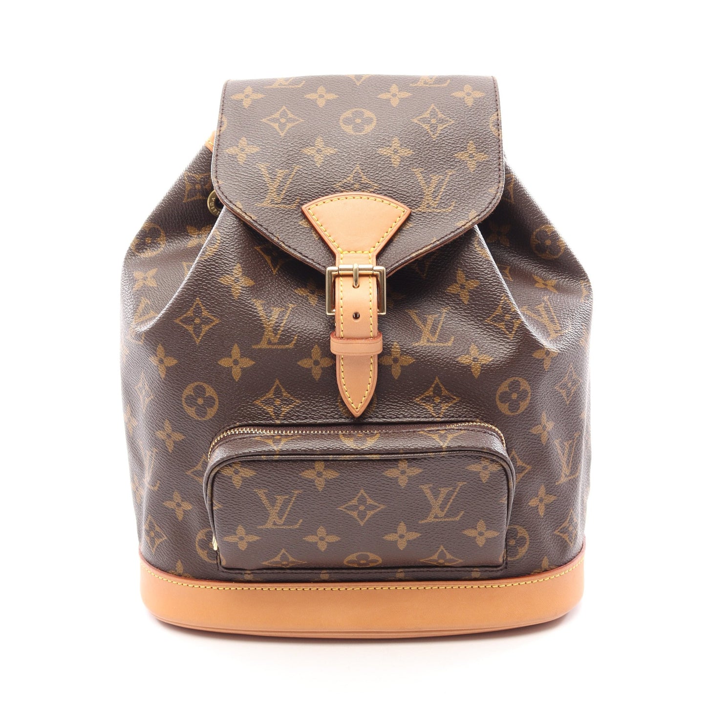 モンスリMM モノグラム バックパック リュックサック PVC レザー ブラウン ルイヴィトン バッグ LOUIS VUITTON