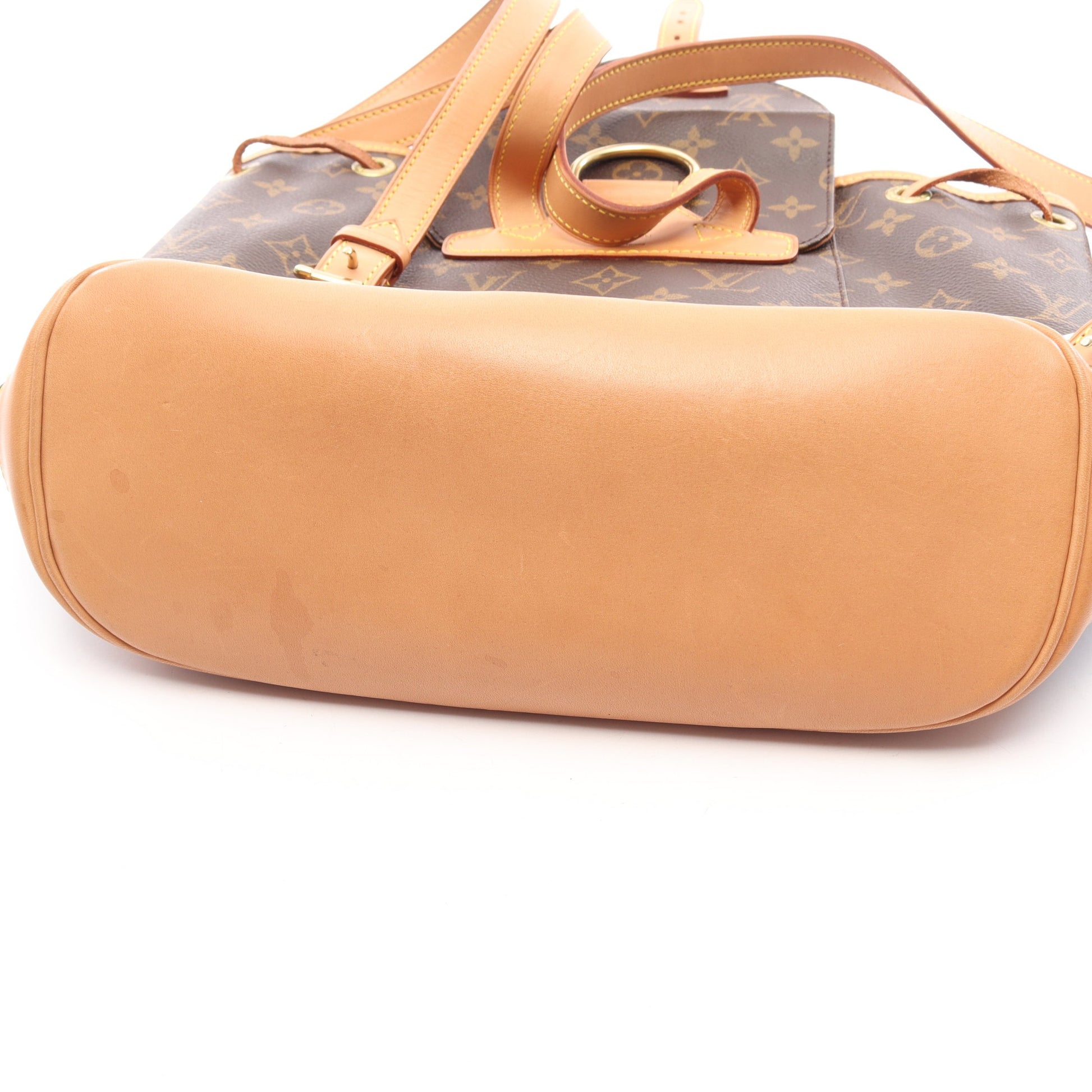 モンスリMM モノグラム バックパック リュックサック PVC レザー ブラウン ルイヴィトン バッグ LOUIS VUITTON