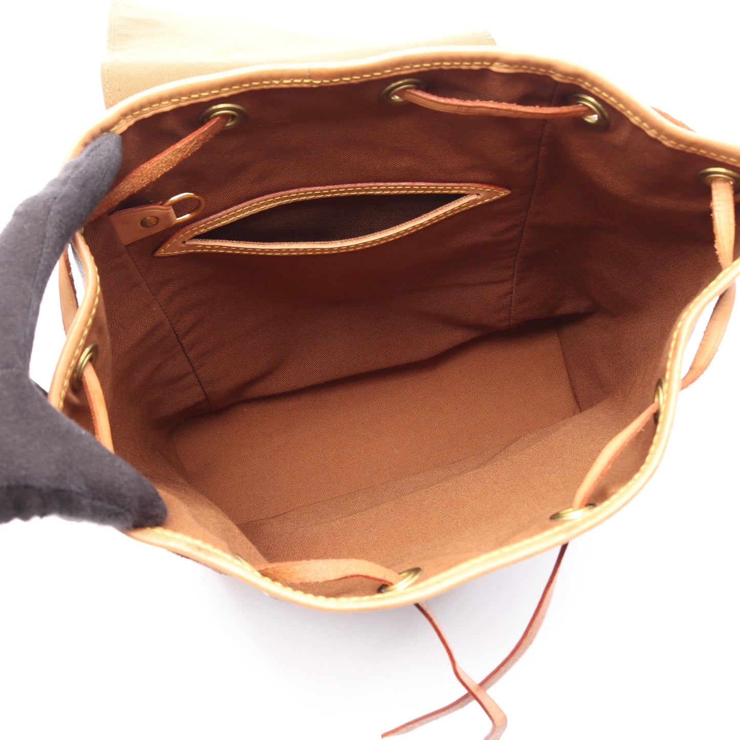 モンスリMM モノグラム バックパック リュックサック PVC レザー ブラウン ルイヴィトン バッグ LOUIS VUITTON