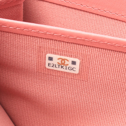 マトラッセ ラウンドファスナー長財布 キャビアスキン ピンク ゴールド金具 シャネル 財布・小物 CHANEL