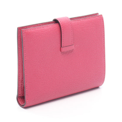 ベアンコンパクト ローズパープル 二つ折り財布 シェーブル ピンク シルバー金具 A刻印 エルメス 財布・小物 HERMES