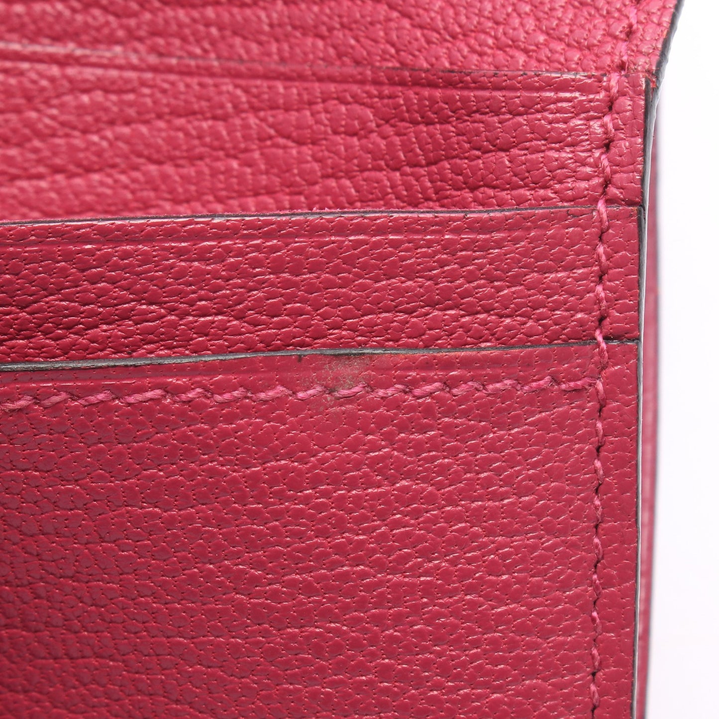 ベアンコンパクト ローズパープル 二つ折り財布 シェーブル ピンク シルバー金具 A刻印 エルメス 財布・小物 HERMES