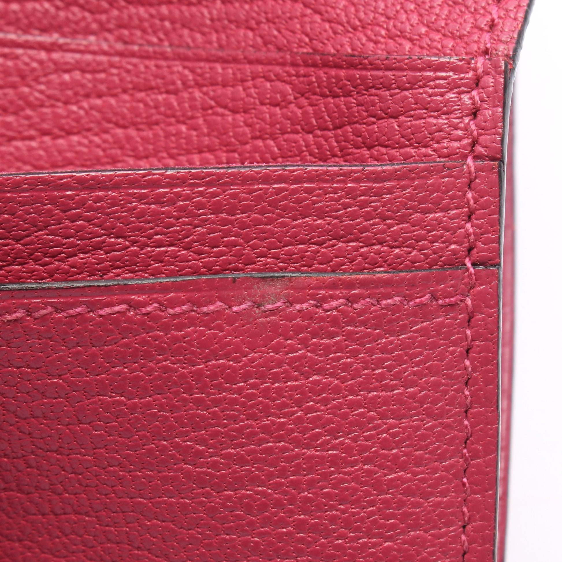 ベアンコンパクト ローズパープル 二つ折り財布 シェーブル ピンク シルバー金具 A刻印 エルメス 財布・小物 HERMES