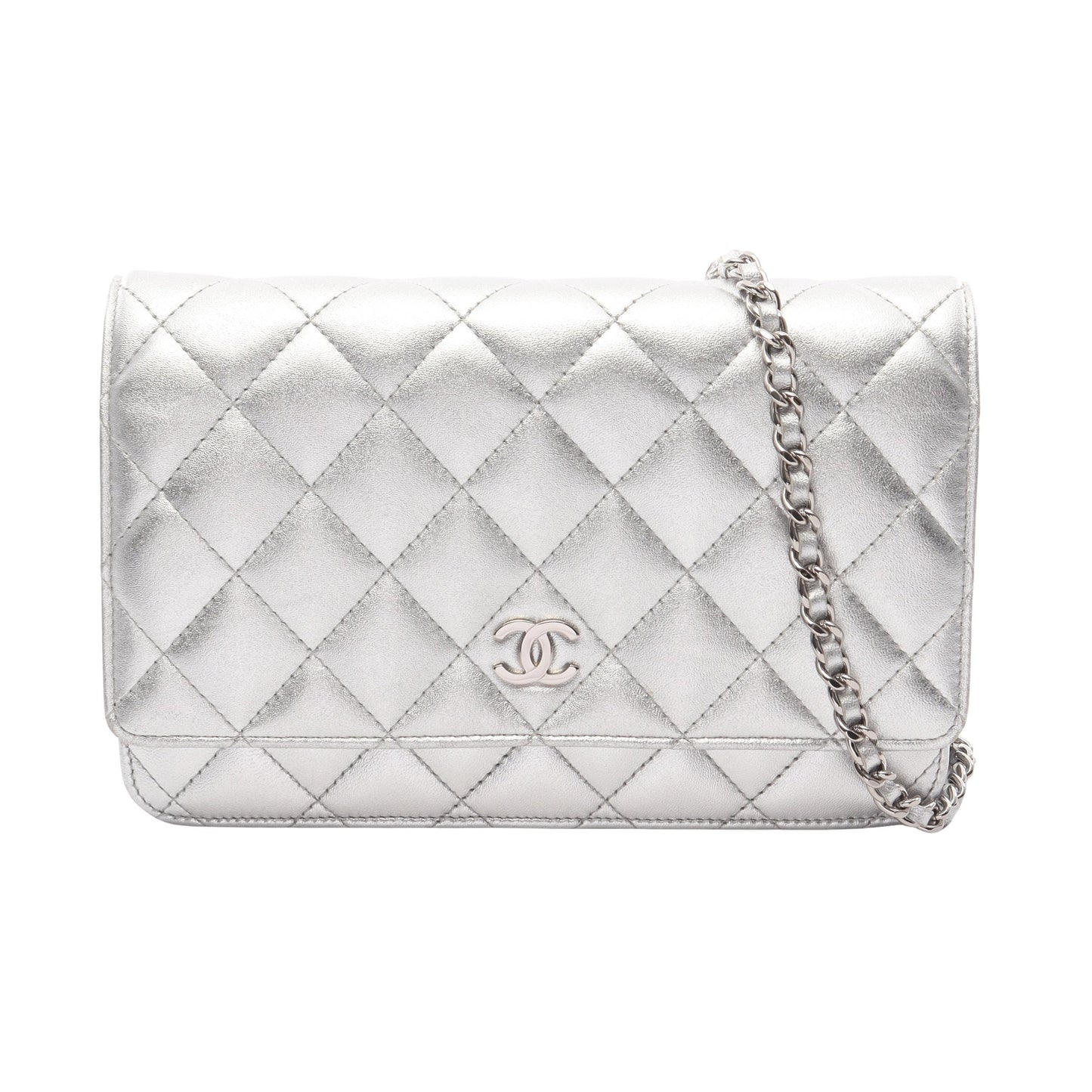 マトラッセ チェーンウォレット レザー シルバー シルバー金具 シャネル バッグ CHANEL