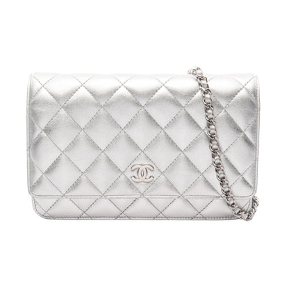 マトラッセ チェーンウォレット レザー シルバー シルバー金具 シャネル バッグ CHANEL