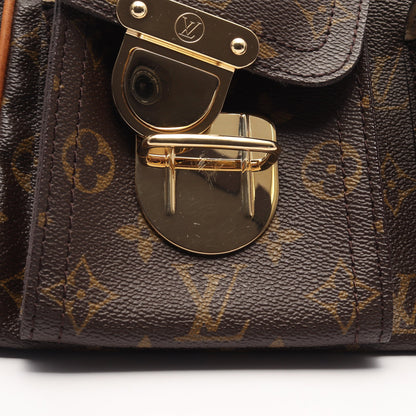 マンハッタンPM モノグラム ハンドバッグ PVC レザー ブラウン ルイヴィトン バッグ LOUIS VUITTON