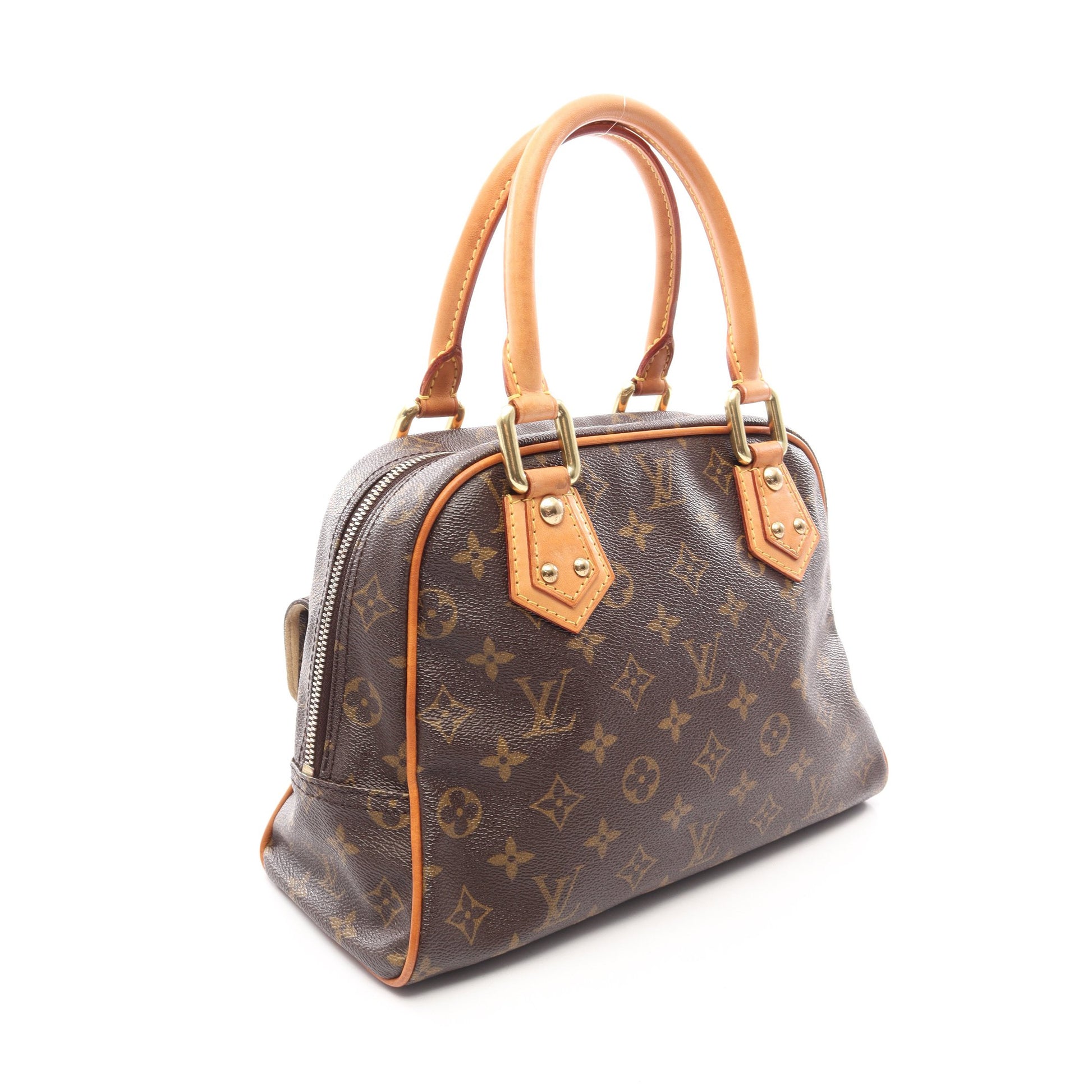 マンハッタンPM モノグラム ハンドバッグ PVC レザー ブラウン ルイヴィトン バッグ LOUIS VUITTON