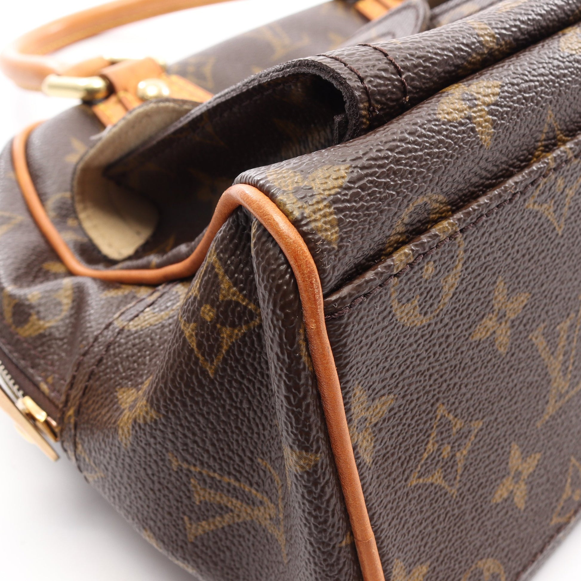マンハッタンPM モノグラム ハンドバッグ PVC レザー ブラウン ルイヴィトン バッグ LOUIS VUITTON
