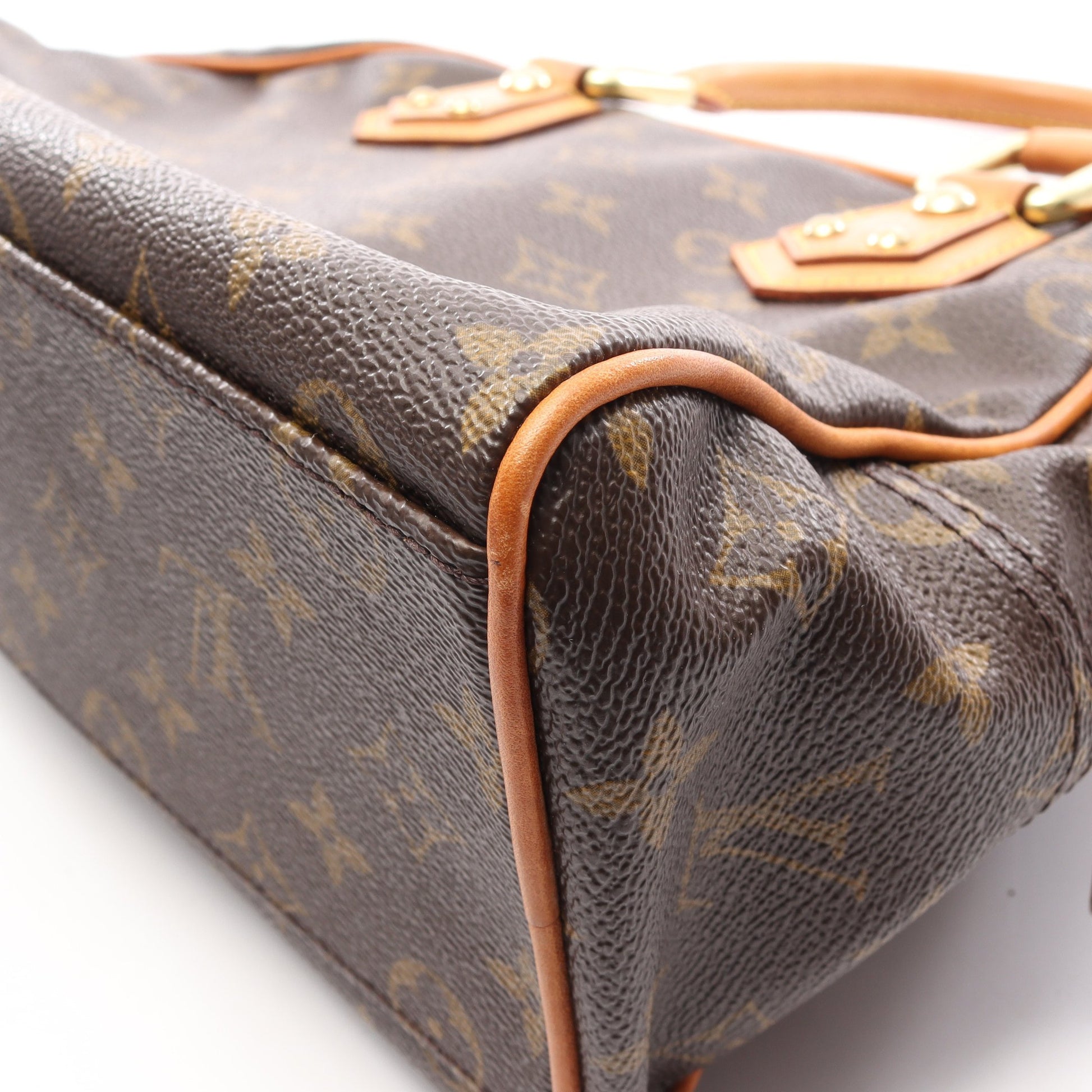 マンハッタンPM モノグラム ハンドバッグ PVC レザー ブラウン ルイヴィトン バッグ LOUIS VUITTON