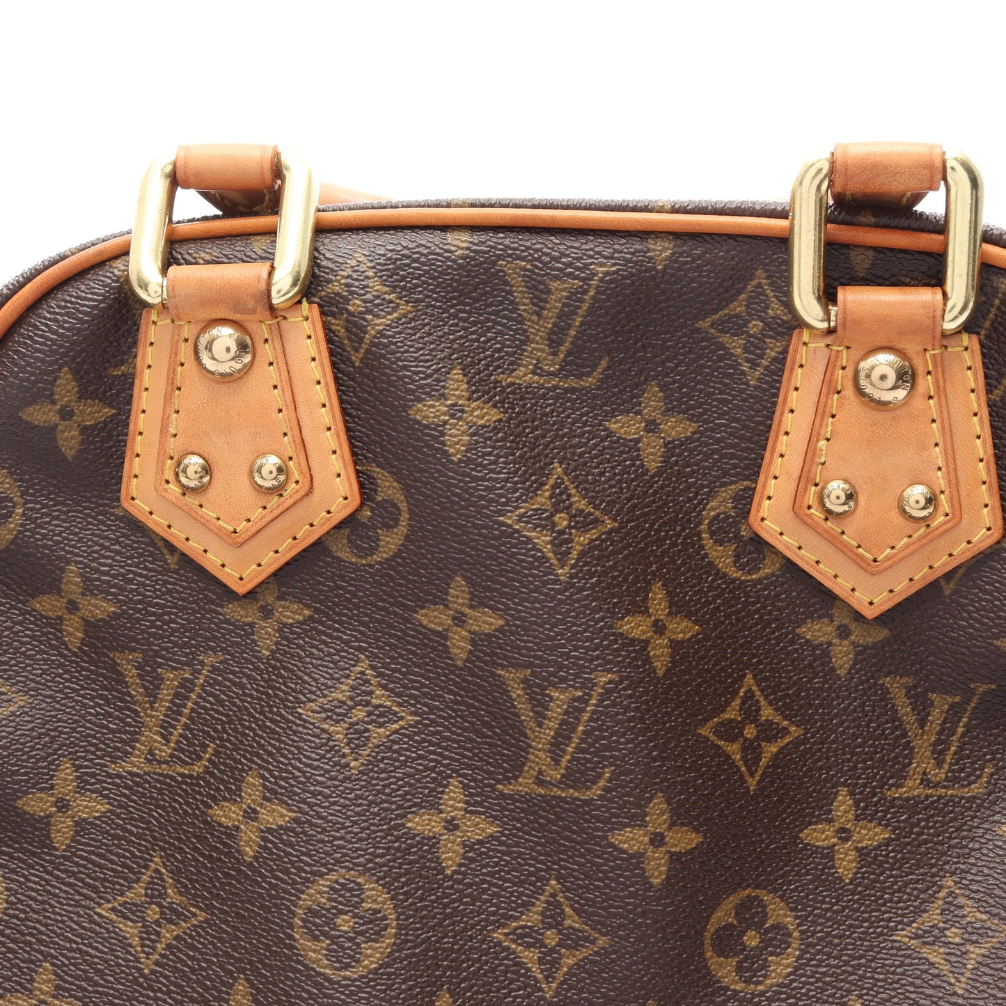 マンハッタンPM モノグラム ハンドバッグ PVC レザー ブラウン ルイヴィトン バッグ LOUIS VUITTON