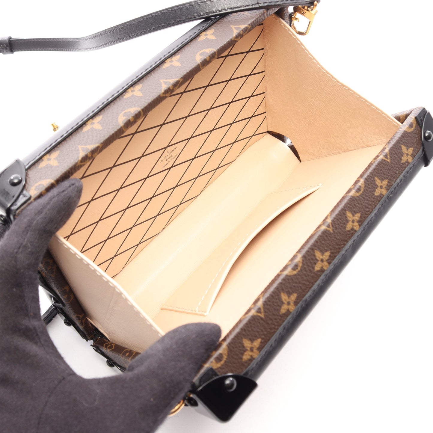 プティット マル モノグラム ショルダーバッグ PVC レザー ブラウン ブラック ルイヴィトン バッグ LOUIS VUITTON