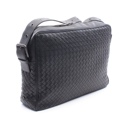 イントレチャート ショルダーバッグ レザー ブラック ボッテガヴェネタ バッグ BOTTEGA VENETA