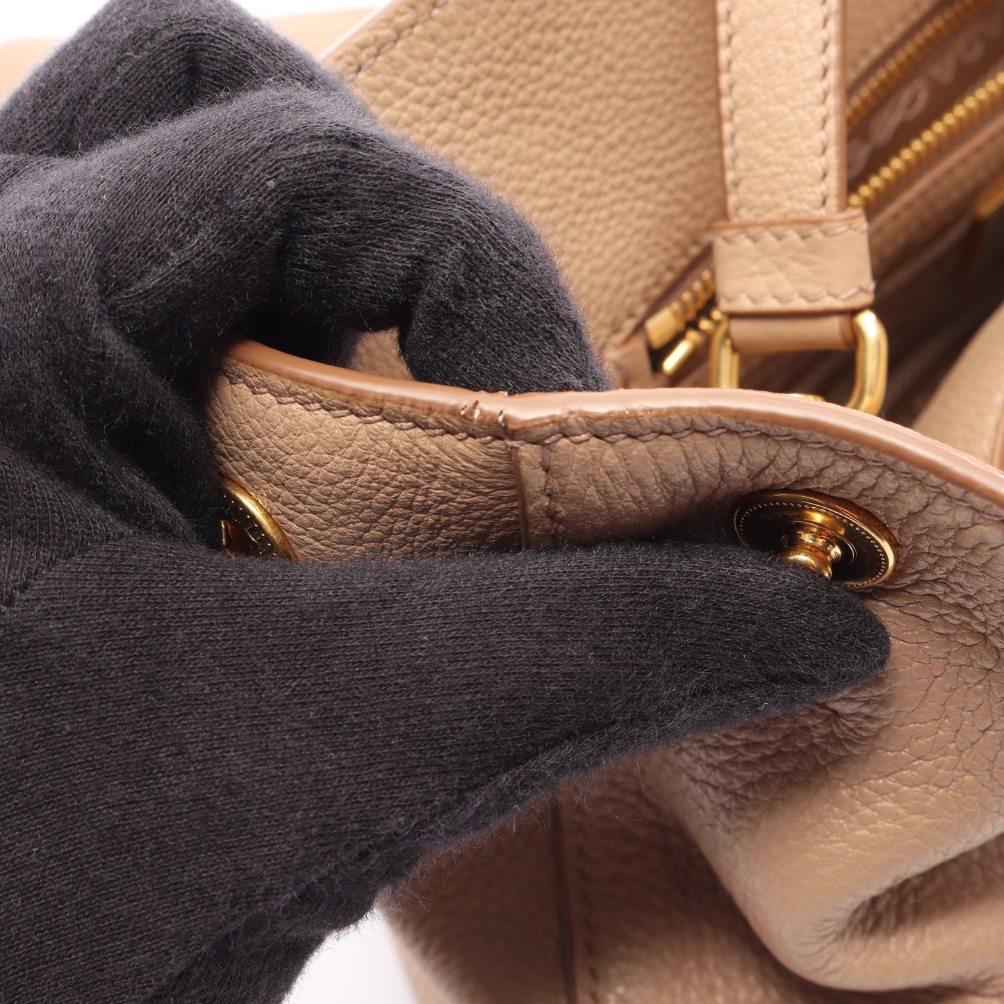 VITELLO PHENIX 2WAY ハンドバッグ レザー ピンクベージュ プラダ バッグ PRADA
