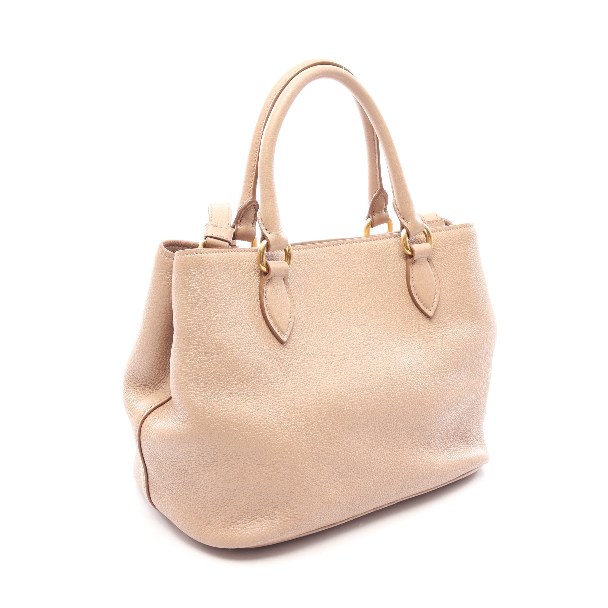 VITELLO PHENIX 2WAY ハンドバッグ レザー ピンクベージュ プラダ バッグ PRADA