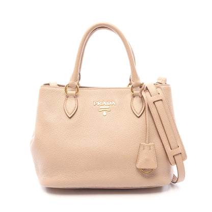 VITELLO PHENIX 2WAY ハンドバッグ レザー ピンクベージュ プラダ バッグ PRADA