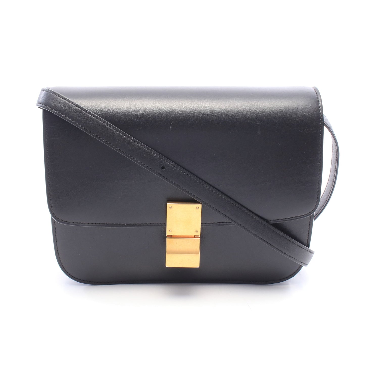 クラシックボックス ミディアム ショルダーバッグ レザー ブラック セリーヌ バッグ CELINE