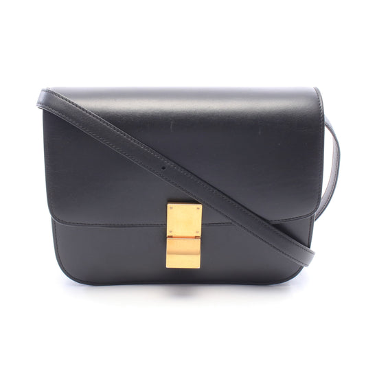 クラシックボックス ミディアム ショルダーバッグ レザー ブラック セリーヌ バッグ CELINE