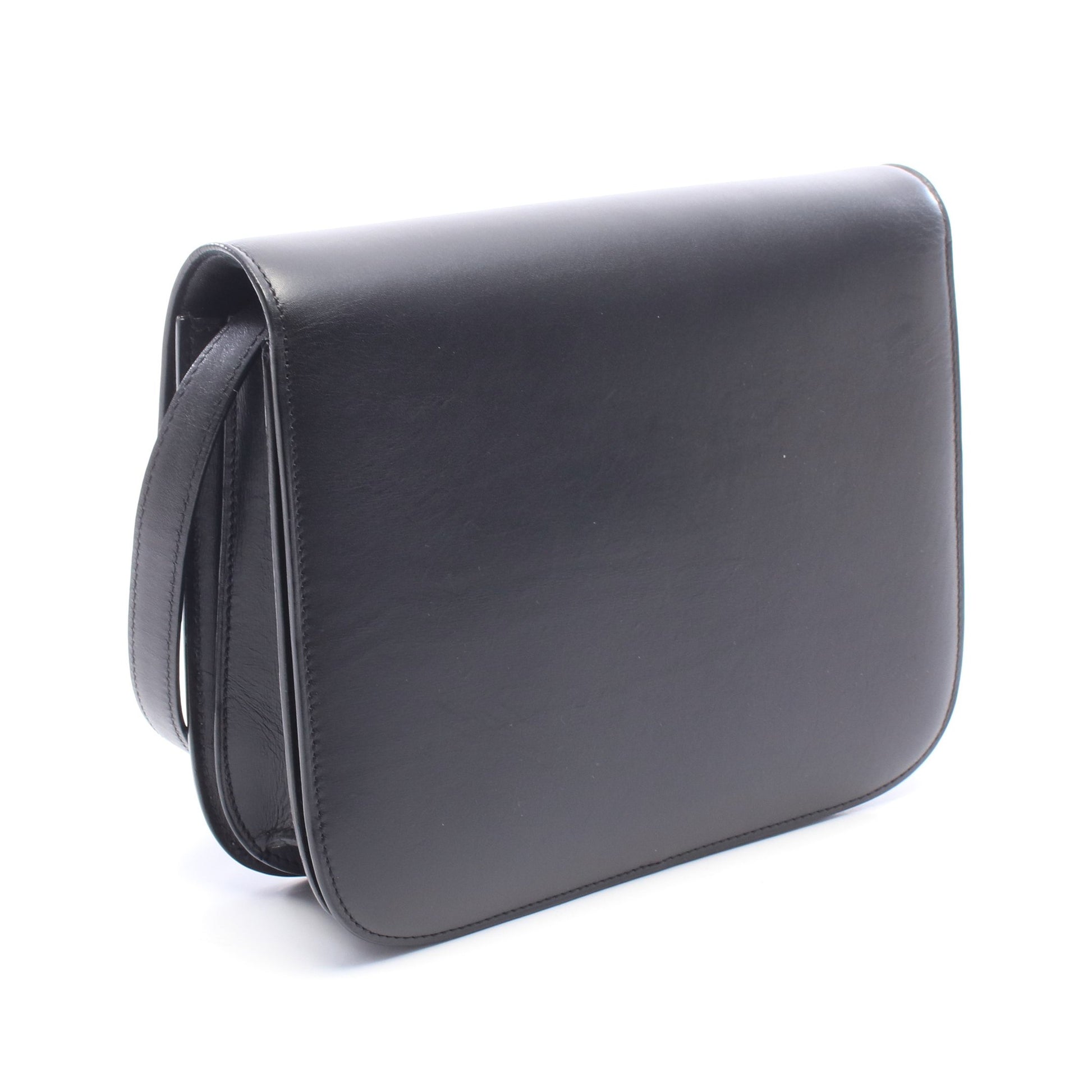 クラシックボックス ミディアム ショルダーバッグ レザー ブラック セリーヌ バッグ CELINE
