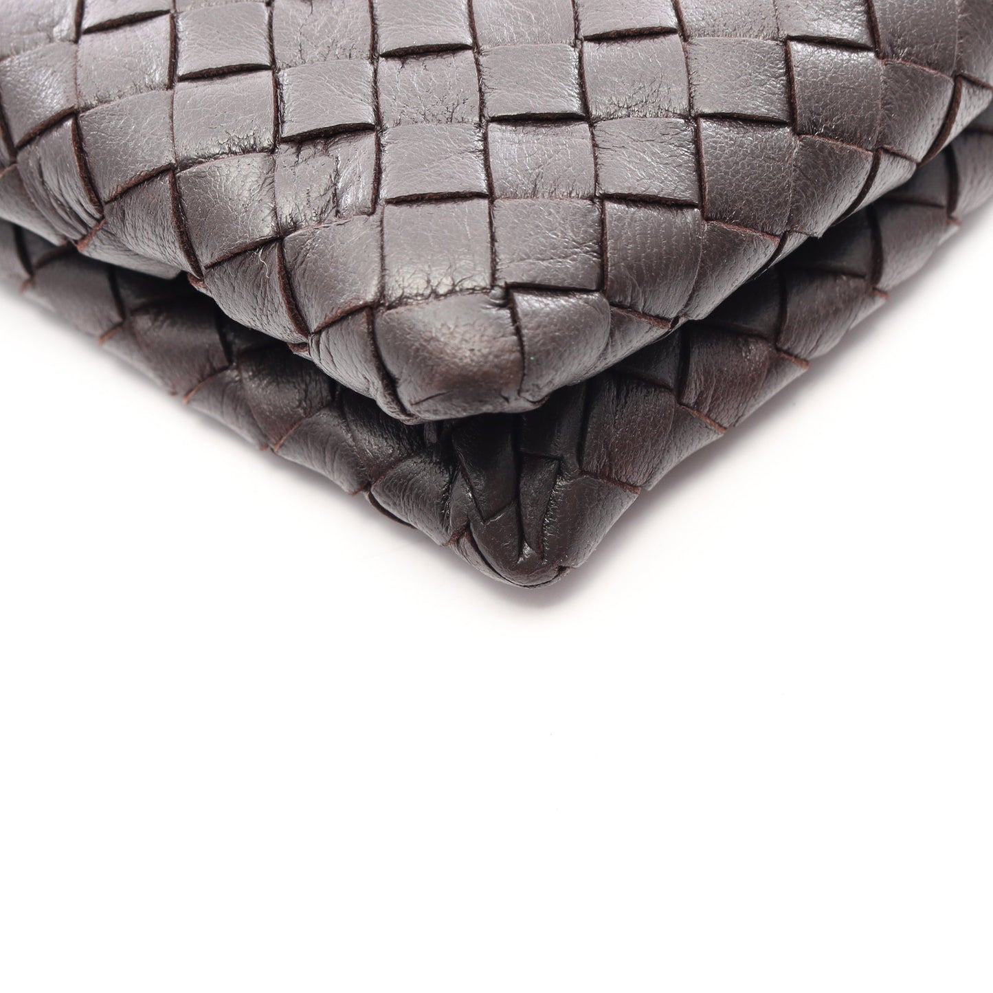イントレチャート ミニ ショルダーバッグ レザー ダークブラウン ボッテガヴェネタ バッグ BOTTEGA VENETA